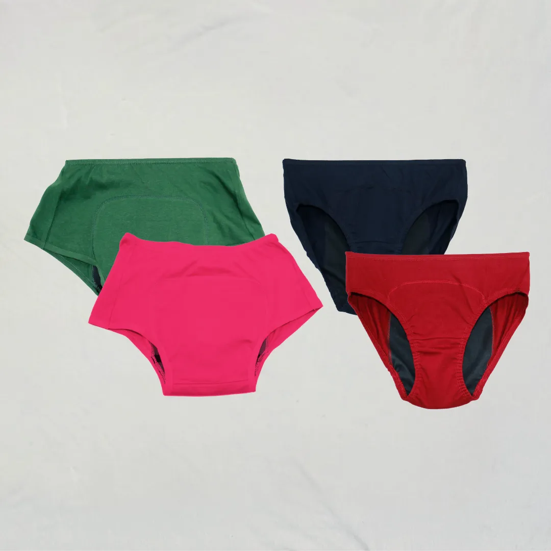 Adira Period Panty Combo – 2 Boxers + 2 Hipsters For Teens | Leakproof, Pad-Supporting Comfort For Heavy & Light Flow - Image 14
