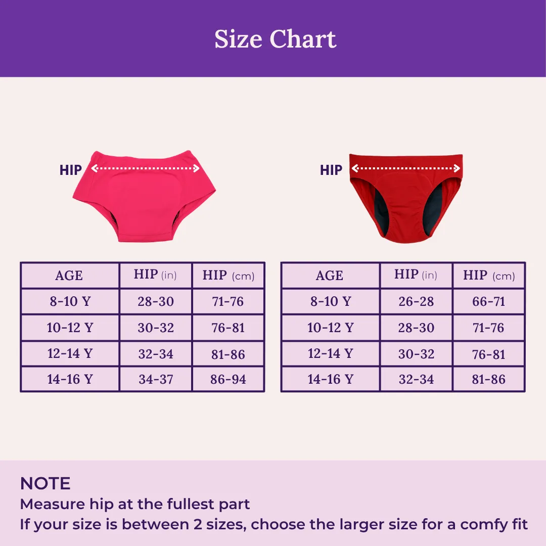 Adira Period Panty Combo – 2 Boxers + 2 Hipsters For Teens | Leakproof, Pad-Supporting Comfort For Heavy & Light Flow - Image 3