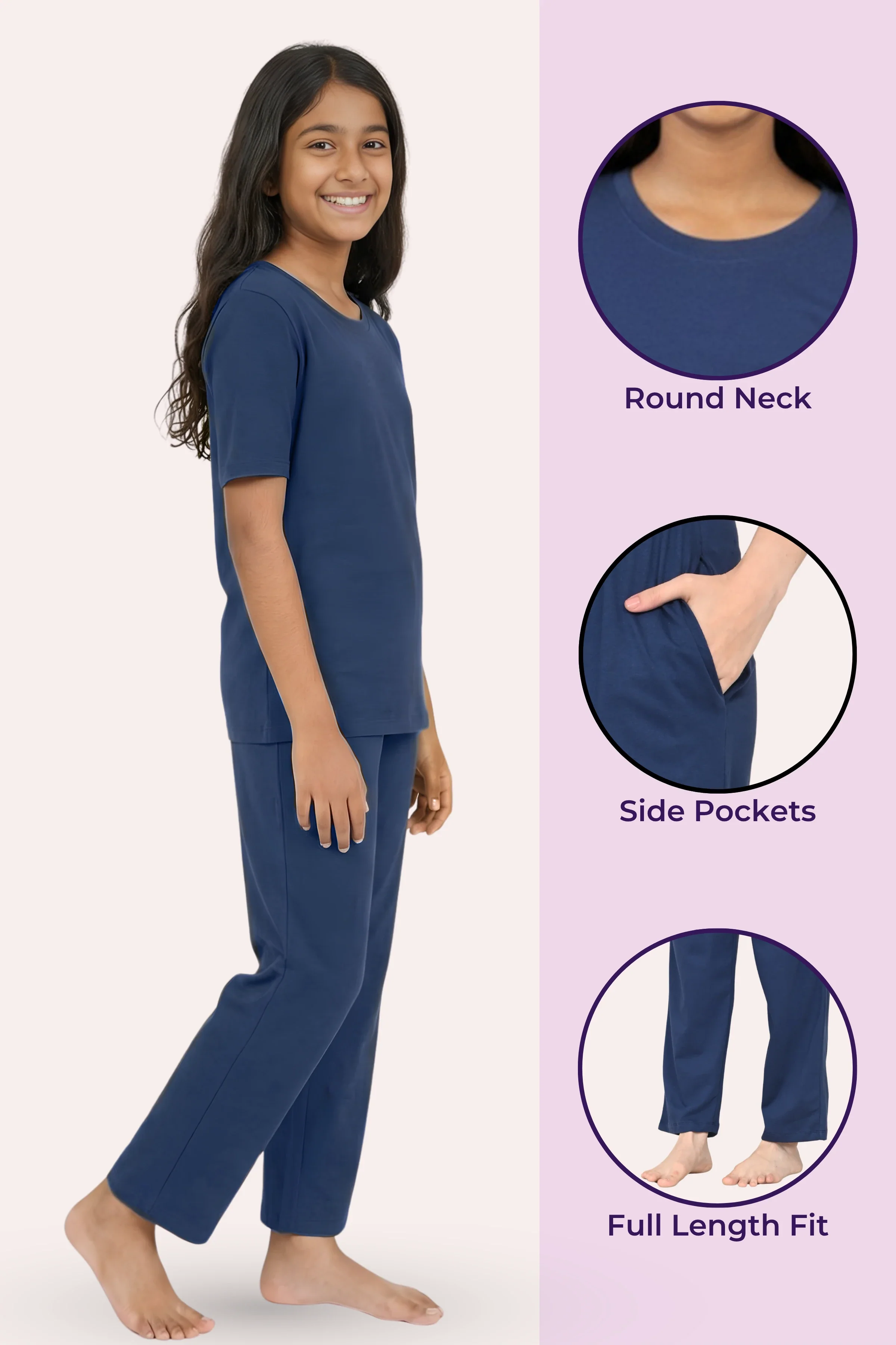 Pyjama Set | T-shirt & Pyjama | Cotton Blend | Relaxed Fit | Elasticated Waistband - Image 2