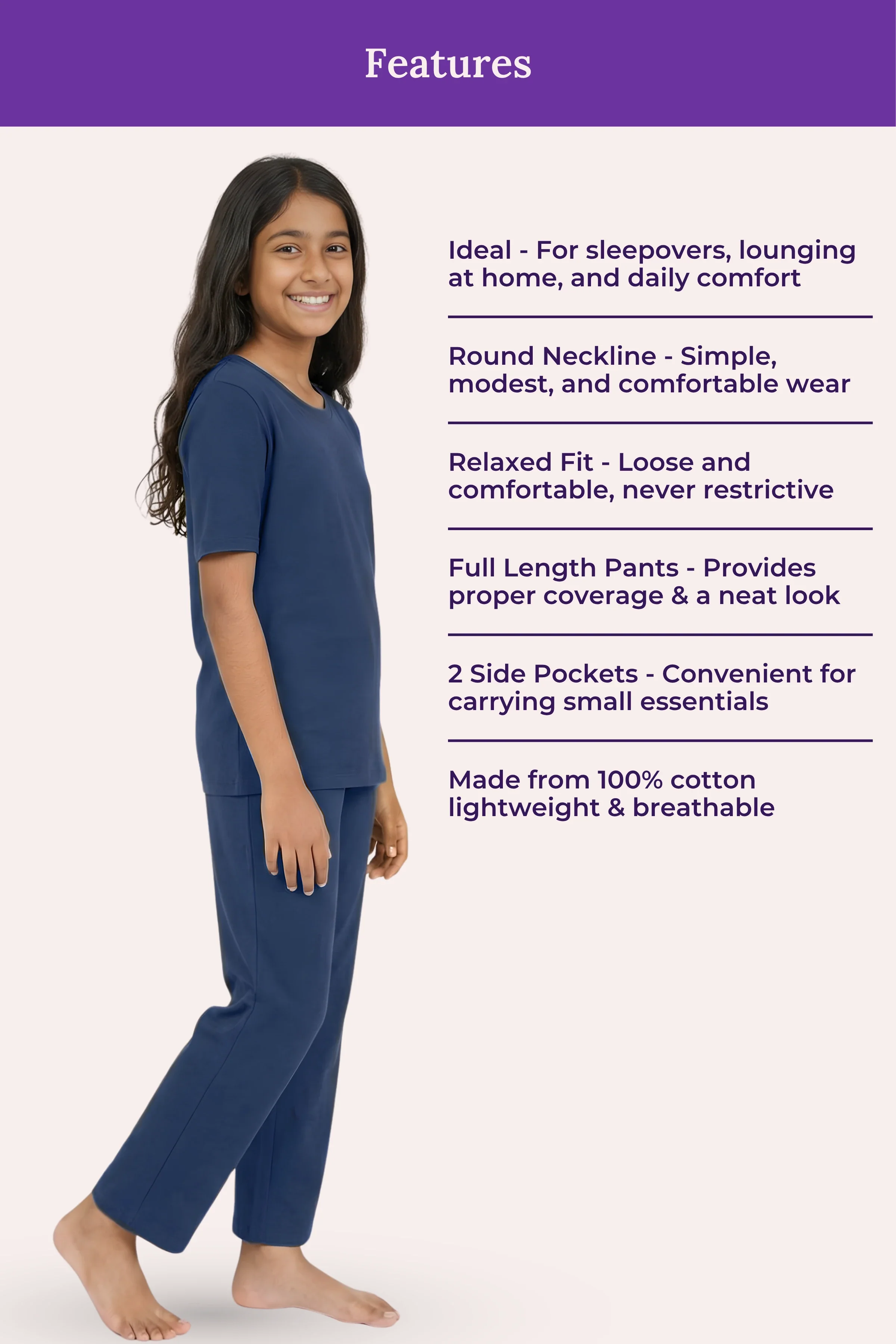 Pyjama Set | T-shirt & Pyjama | Cotton Blend | Relaxed Fit | Elasticated Waistband - Image 4