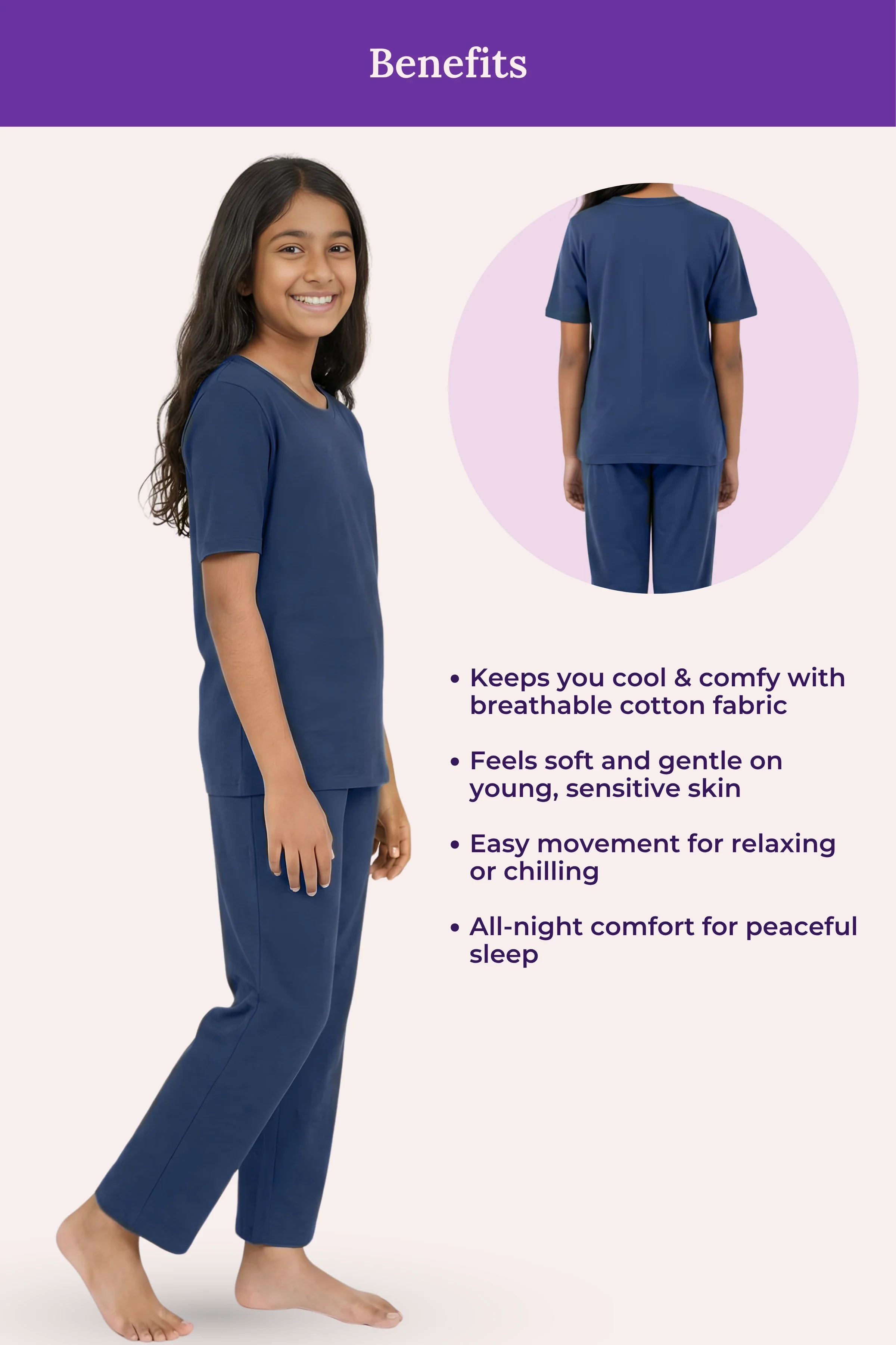 Pyjama Set | T-shirt & Pyjama | Cotton Blend | Relaxed Fit | Elasticated Waistband - Image 5