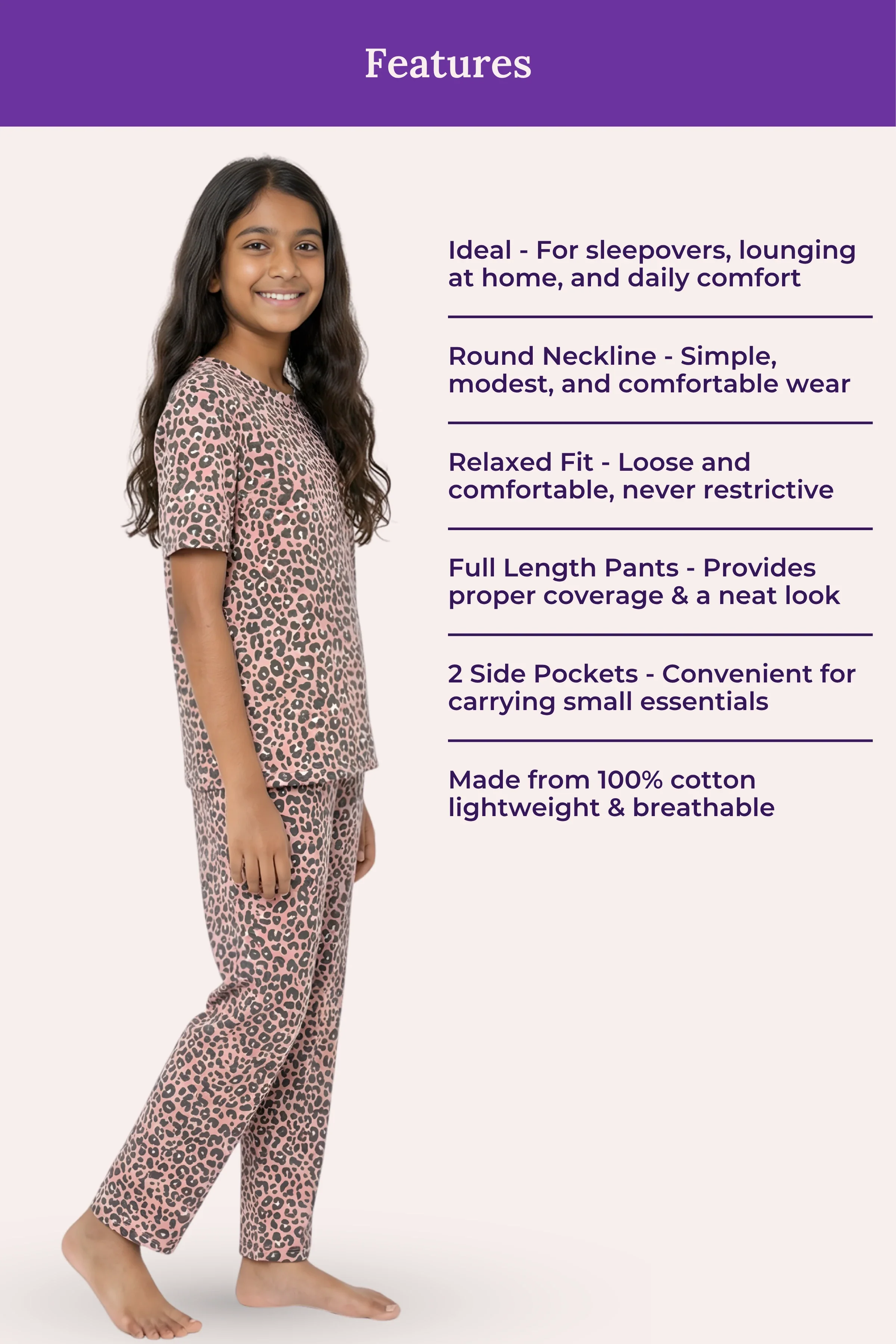 Pyjama Set | T-shirt & Pyjama | Cotton Blend | Relaxed Fit | Elasticated Waistband - Image 4