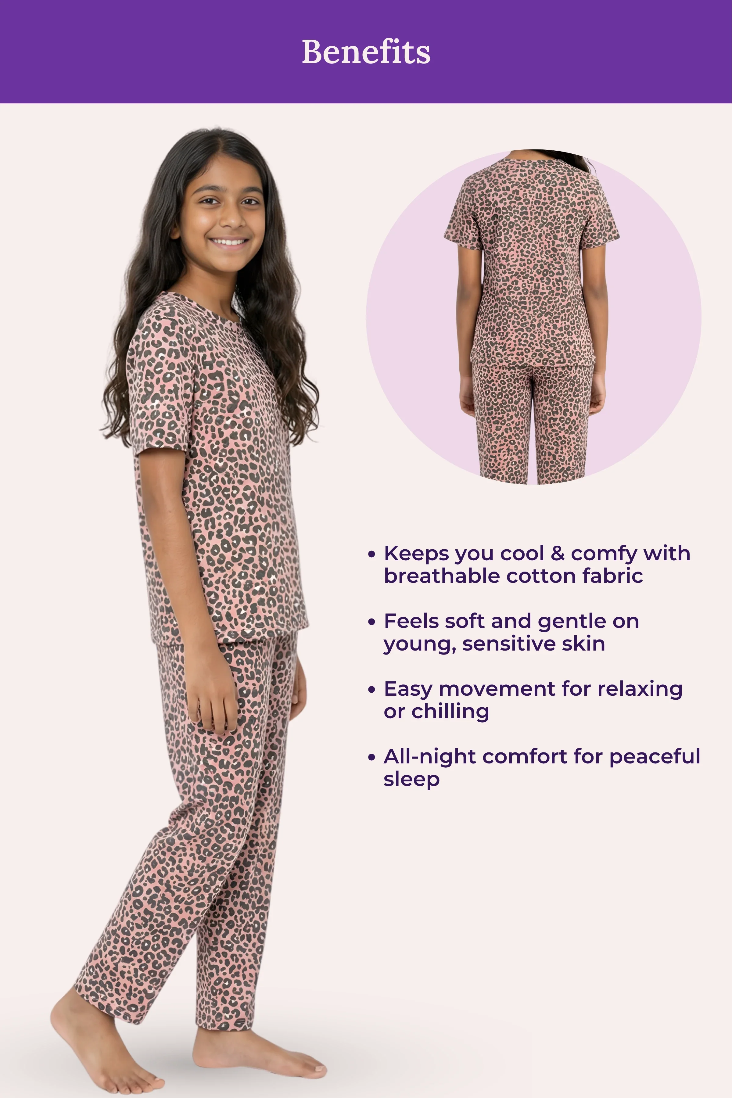 Pyjama Set | T-shirt & Pyjama | Cotton Blend | Relaxed Fit | Elasticated Waistband - Image 5