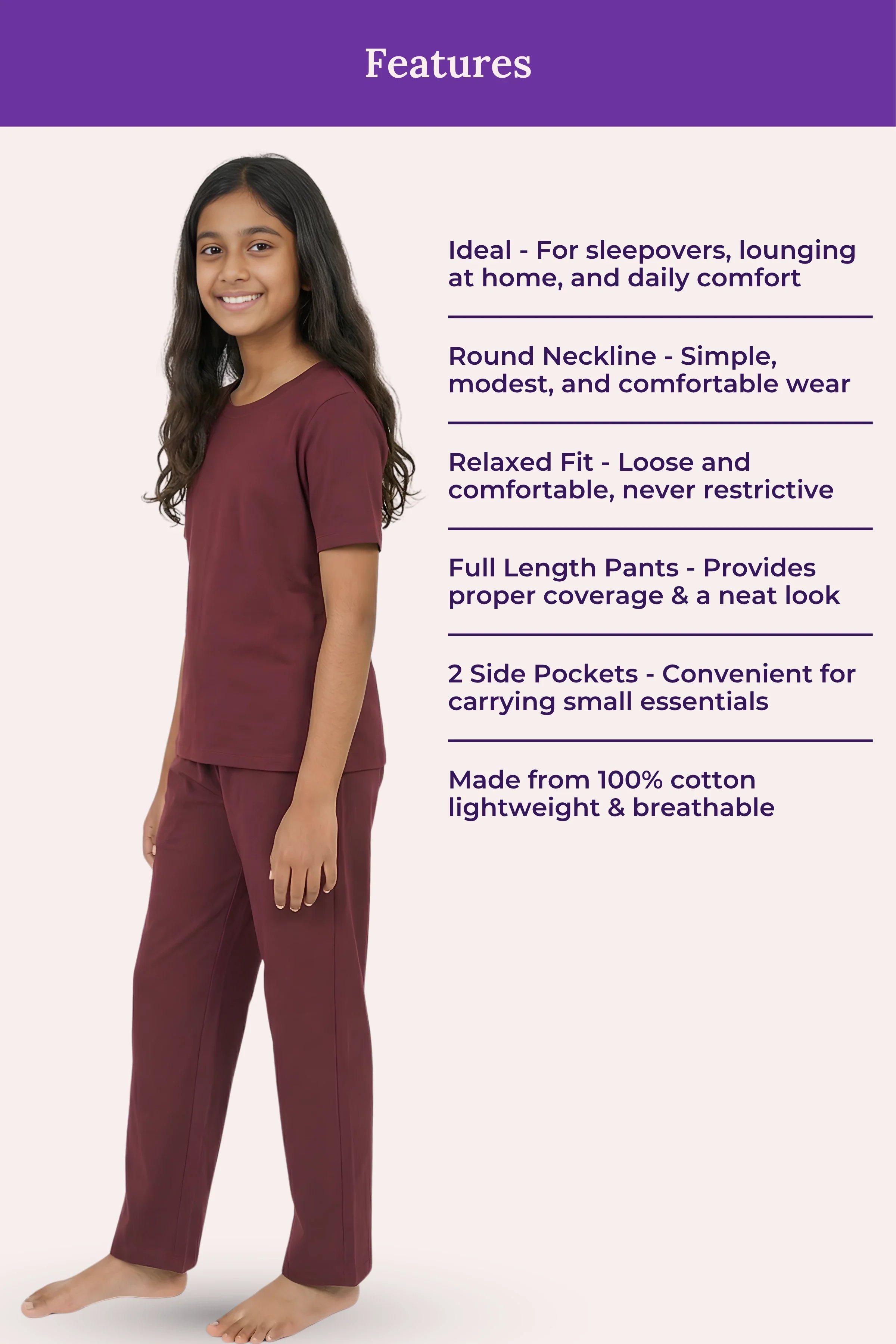 Pyjama Set | T-shirt & Pyjama | Cotton Blend | Relaxed Fit | Elasticated Waistband - Image 4