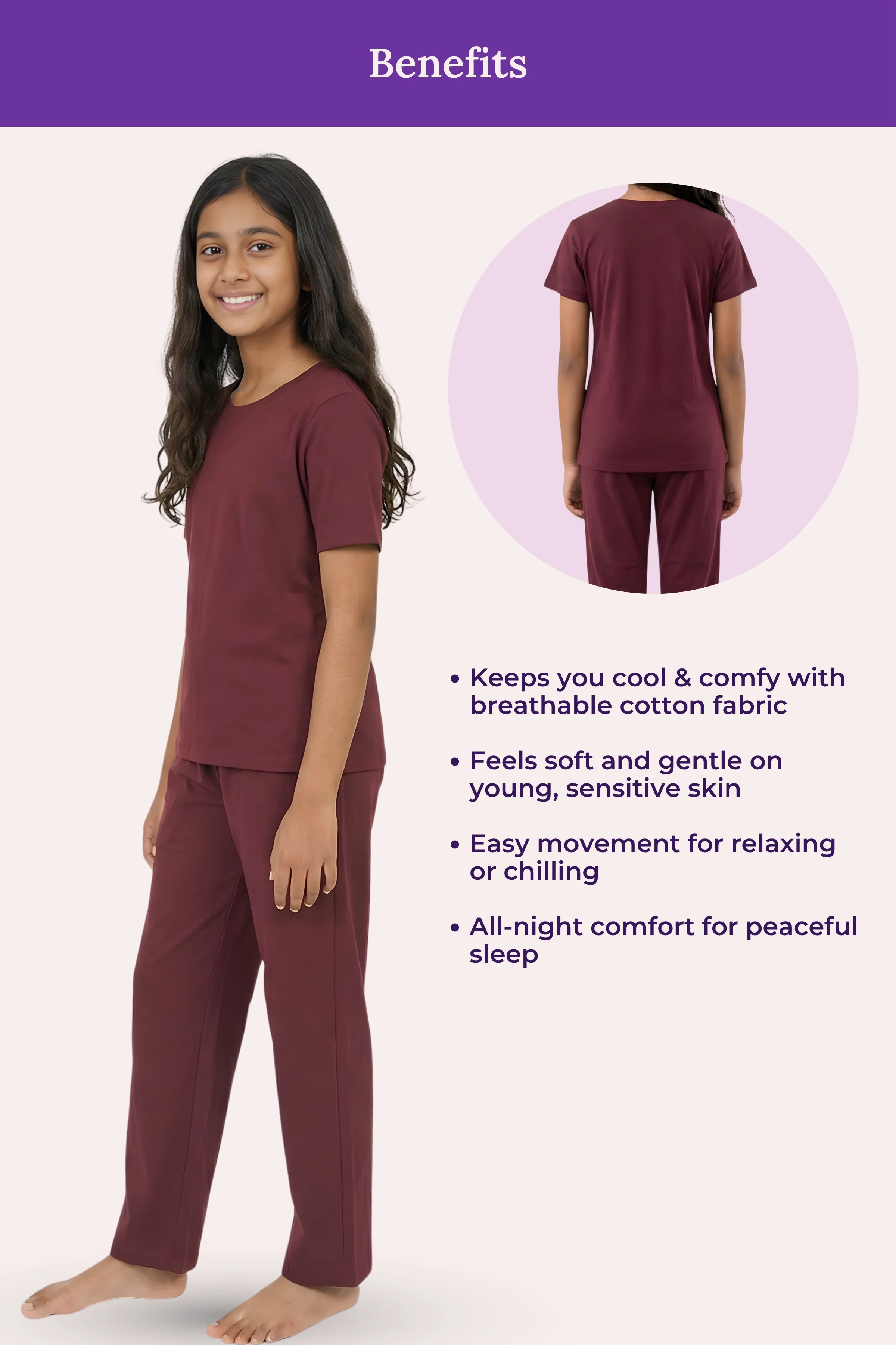 Pyjama Set | T-shirt & Pyjama | Cotton Blend | Relaxed Fit | Elasticated Waistband - Image 5