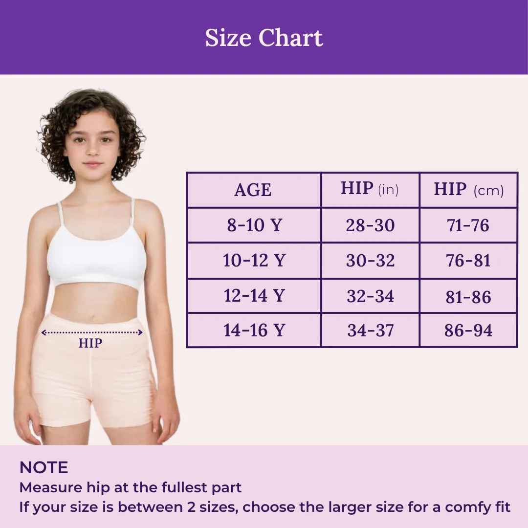Teen Shorties | Thigh Length | High Waist | Full Coverage | Chafe Free | 1 Pack - Image 3