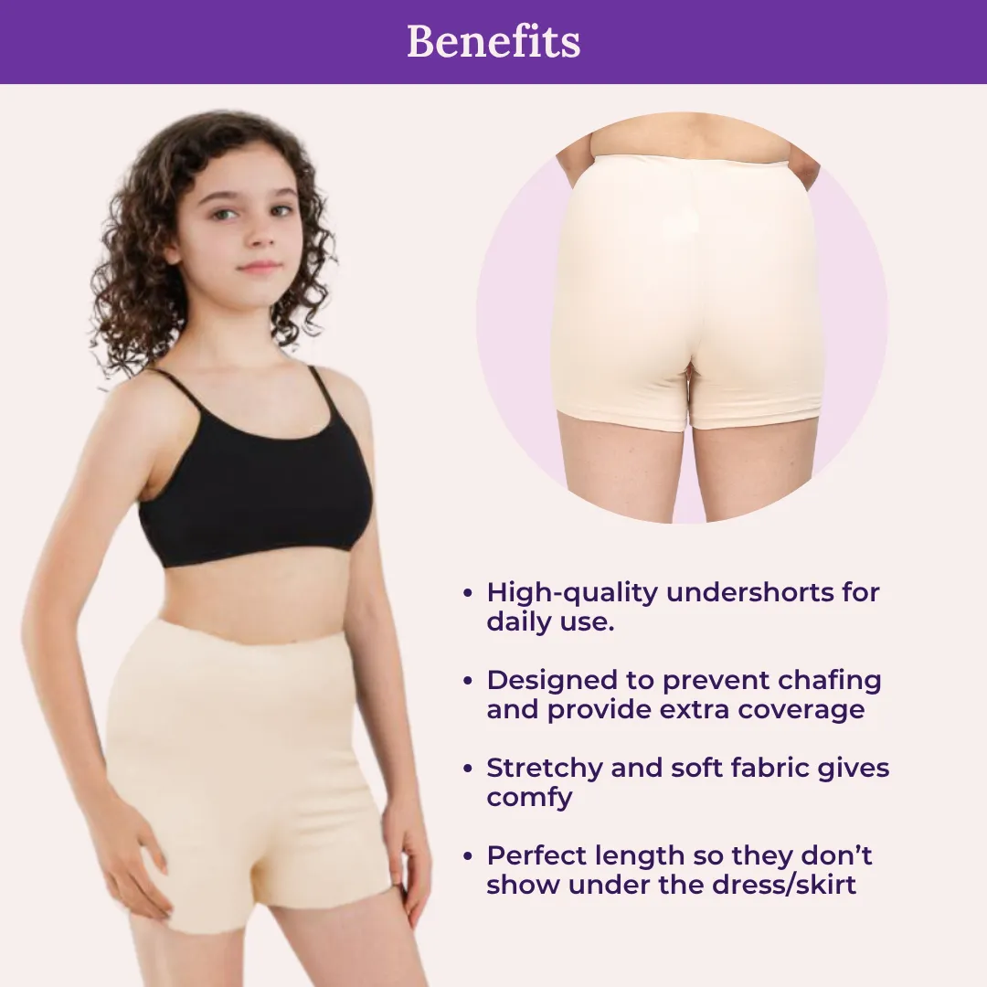Teen Shorties | Thigh Length | High Waist | Full Coverage | Chafe Free | 1 Pack - Image 5