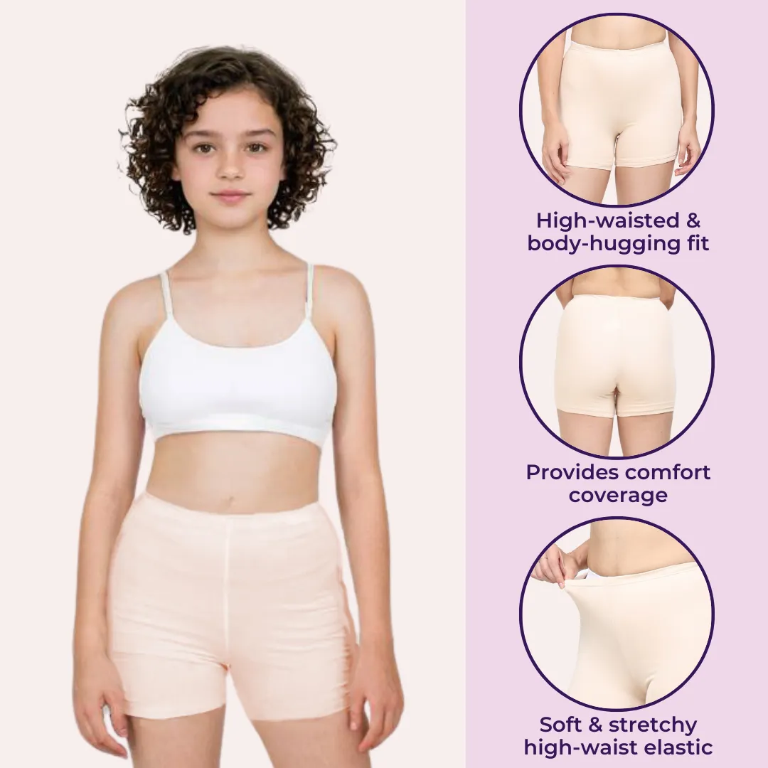 Teen Shorties | Thigh Length | High Waist | Full Coverage | Chafe Free | 1 Pack - Image 6