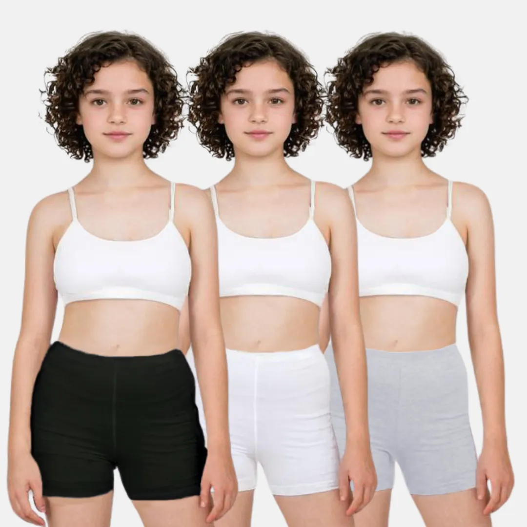 Teen Shorties | Thigh Length | High Waist | Full Coverage | Chafe Free | 3 Pack - Image 9