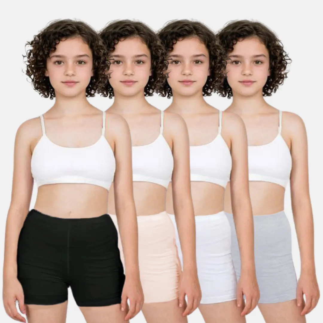 Teen Shorties | Thigh Length | High Waist | Full Coverage | Chafe Free | 4 Pack - Image 13
