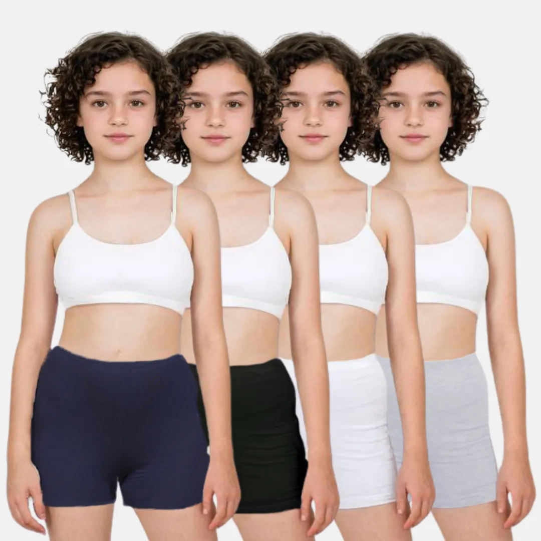 Teen Shorties | Thigh Length | High Waist | Full Coverage | Chafe Free | 4 Pack - Image 8