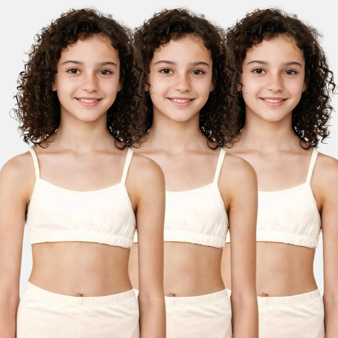 Teenager Bra | Teenager Cotton Bra | Wireless Bra | Flat Padded | Slip On | Pack Of 3 - Image 14