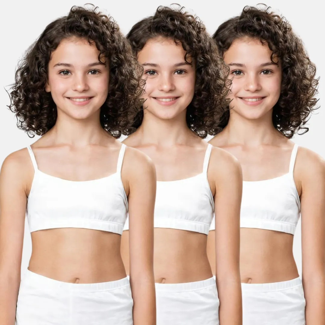 Teenager Bra | Teenager Cotton Bra | Wireless Bra | Flat Padded | Slip On | Pack Of 3 - Image 16