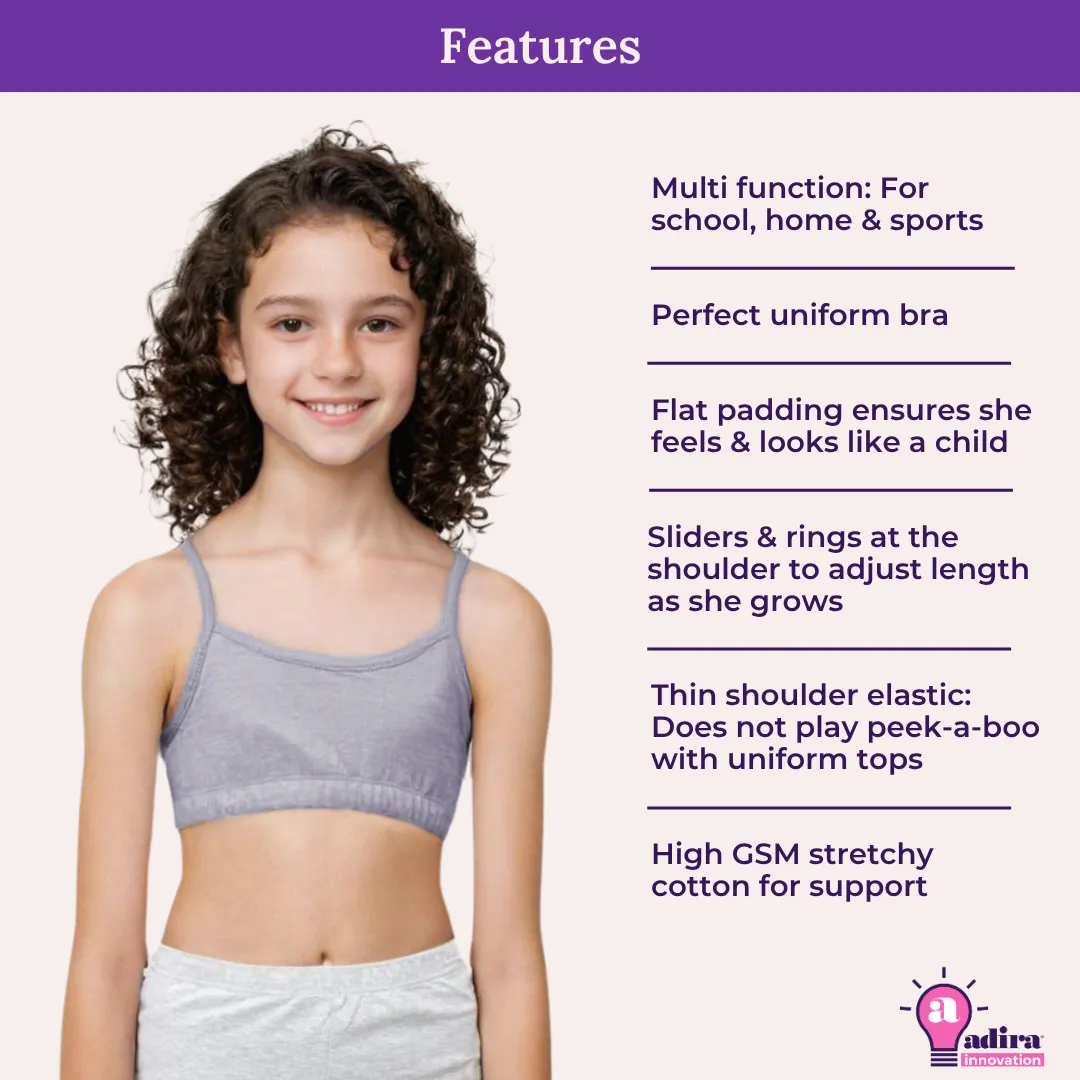 Teenager Bra | Teenager Cotton Bra | Wireless Bra | Flat Padded | Slip On | Pack Of 3 - Image 5