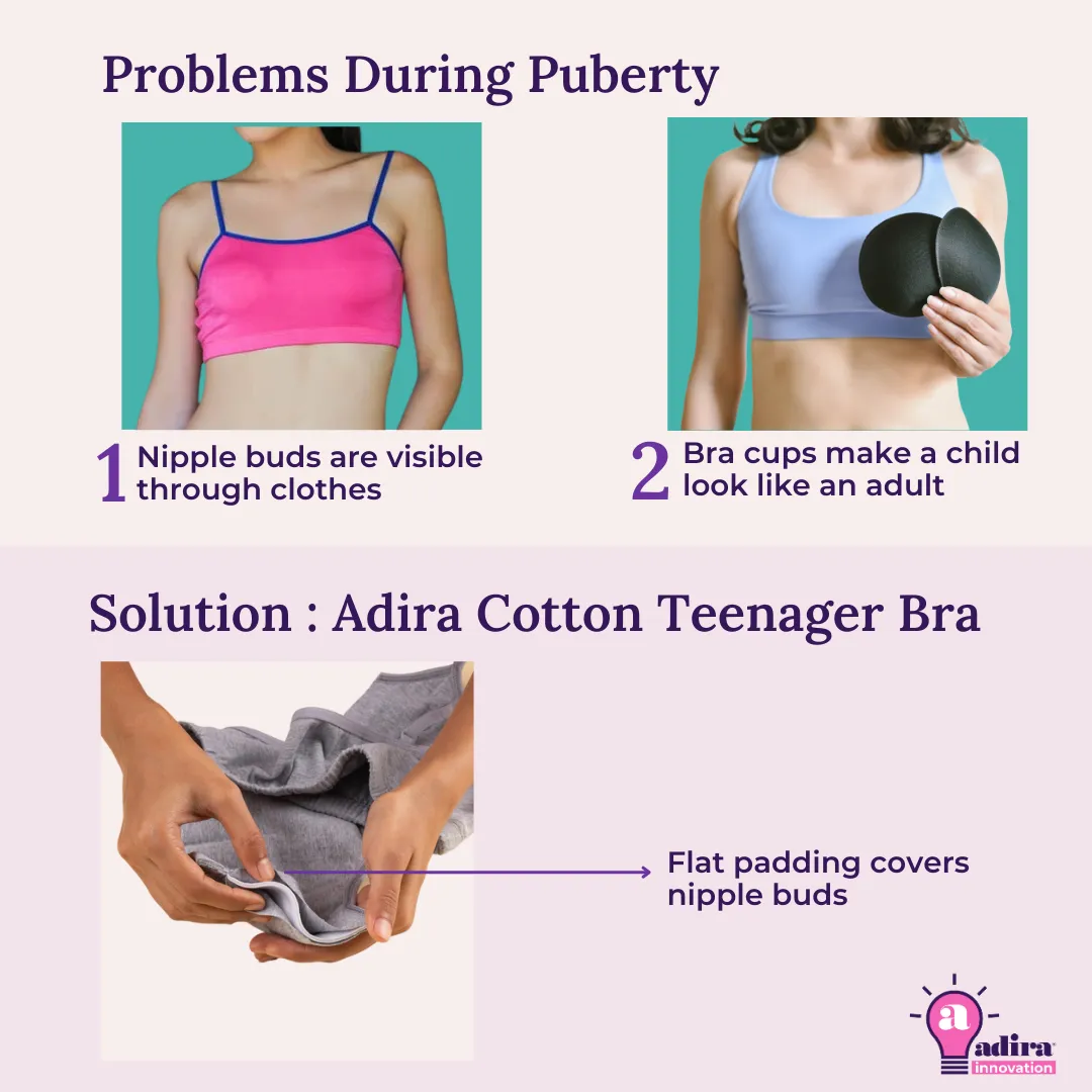 Teenager Bra | Teenager Cotton Bra | Wireless Bra | Flat Padded | Slip On | Pack Of 3 - Image 9