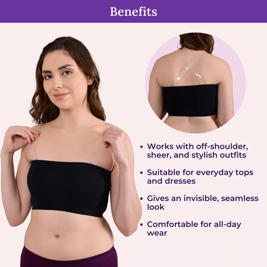 Transparent Bra Strap | Skin-Safe Material | Adjustable Length | Invisible Design | Easy To Attach | Pack Of 2 - Image 4
