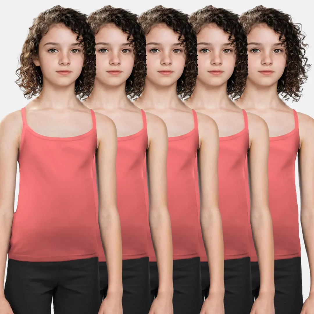 Teen Camisole | Flat Padded | Prevents Show Of Nipple Buds | Pack Of 5 - Image 15