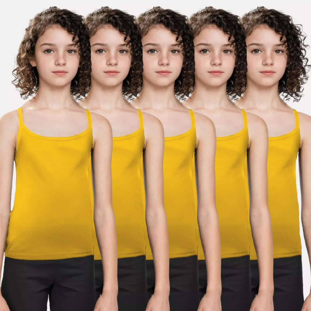 Teen Camisole | Flat Padded | Prevents Show Of Nipple Buds | Pack Of 5 - Image 16