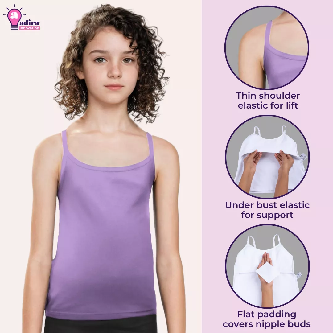 Teen Camisole | Flat Padded | Prevents Show Of Nipple Buds | Pack Of 5 - Image 7