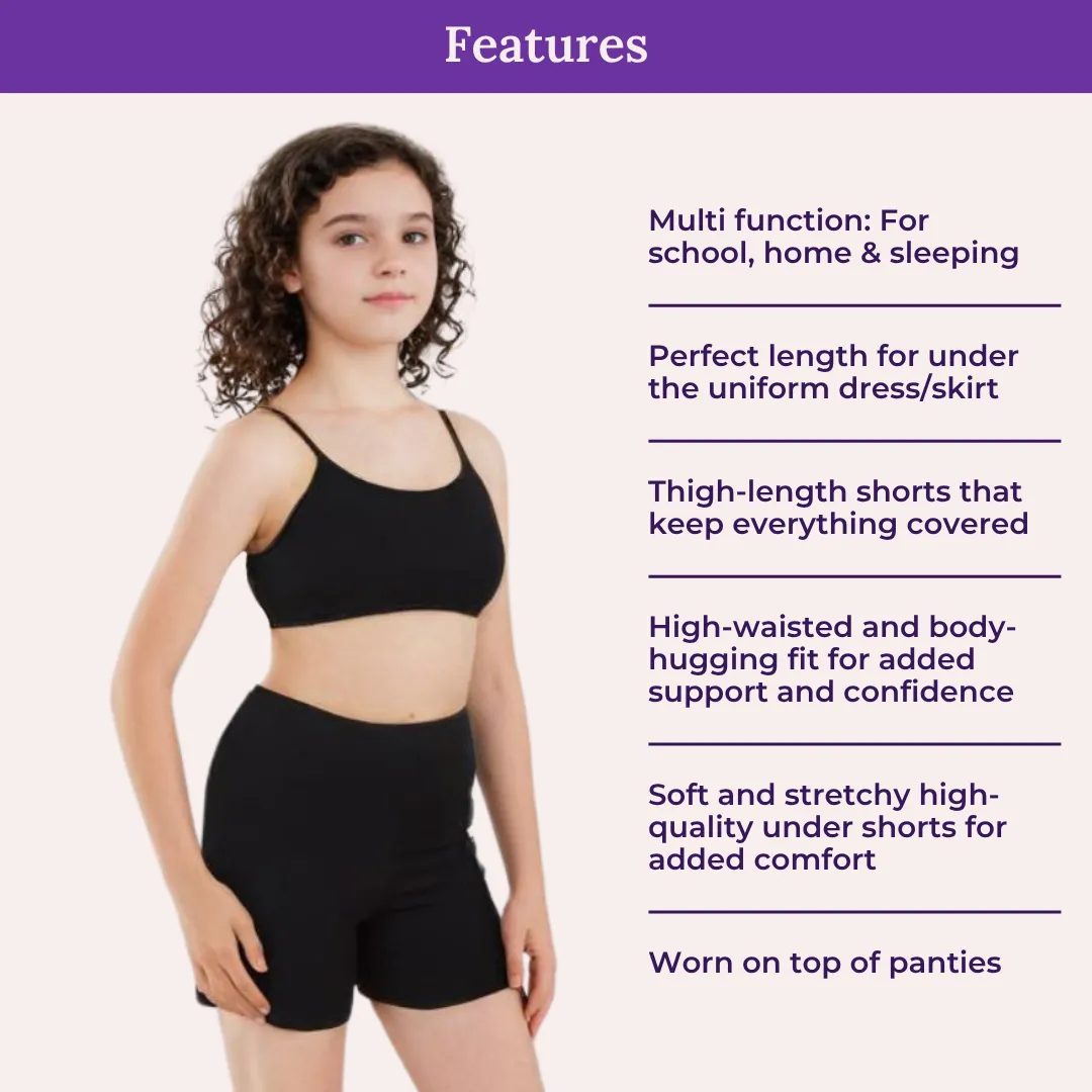 Under Dress Shorts | Full Hip Coverage | Prevents Inner Thigh Chafing | 2 Pack - Image 4