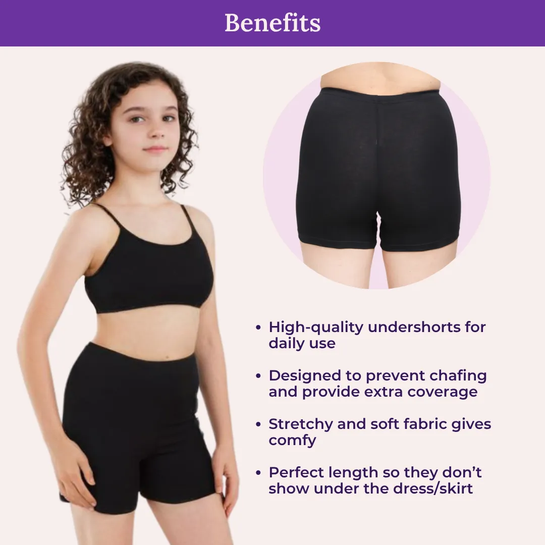 Under Dress Shorts | Full Hip Coverage | Prevents Inner Thigh Chafing | 2 Pack - Image 5