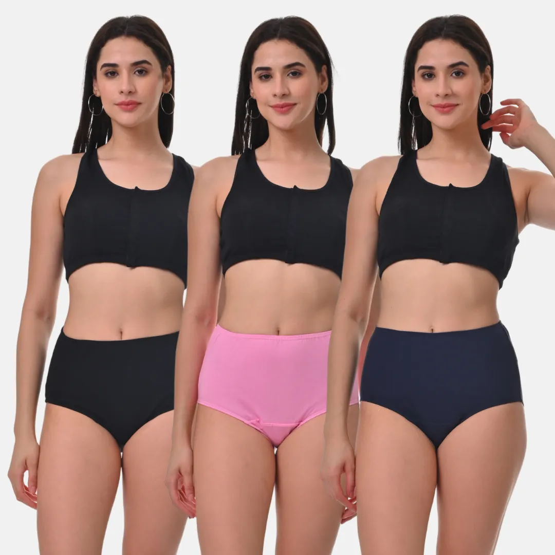 Hygiene Panties | High Waist | Brief Fit | Prevents UTIs | Pack Of 3 - Image 12