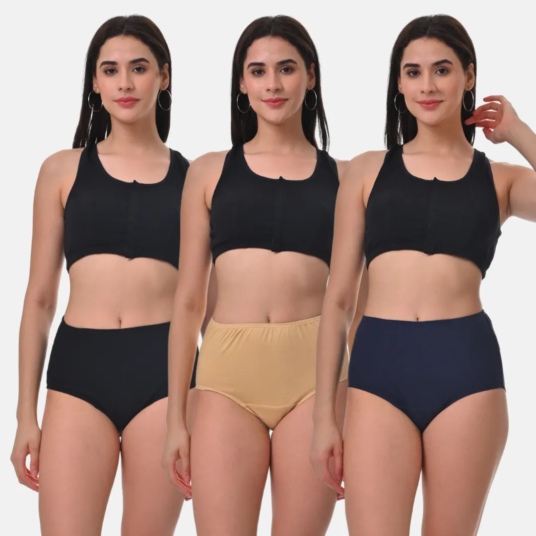Hygiene Panties | High Waist | Brief Fit | Prevents UTIs | Pack Of 3 - Image 13