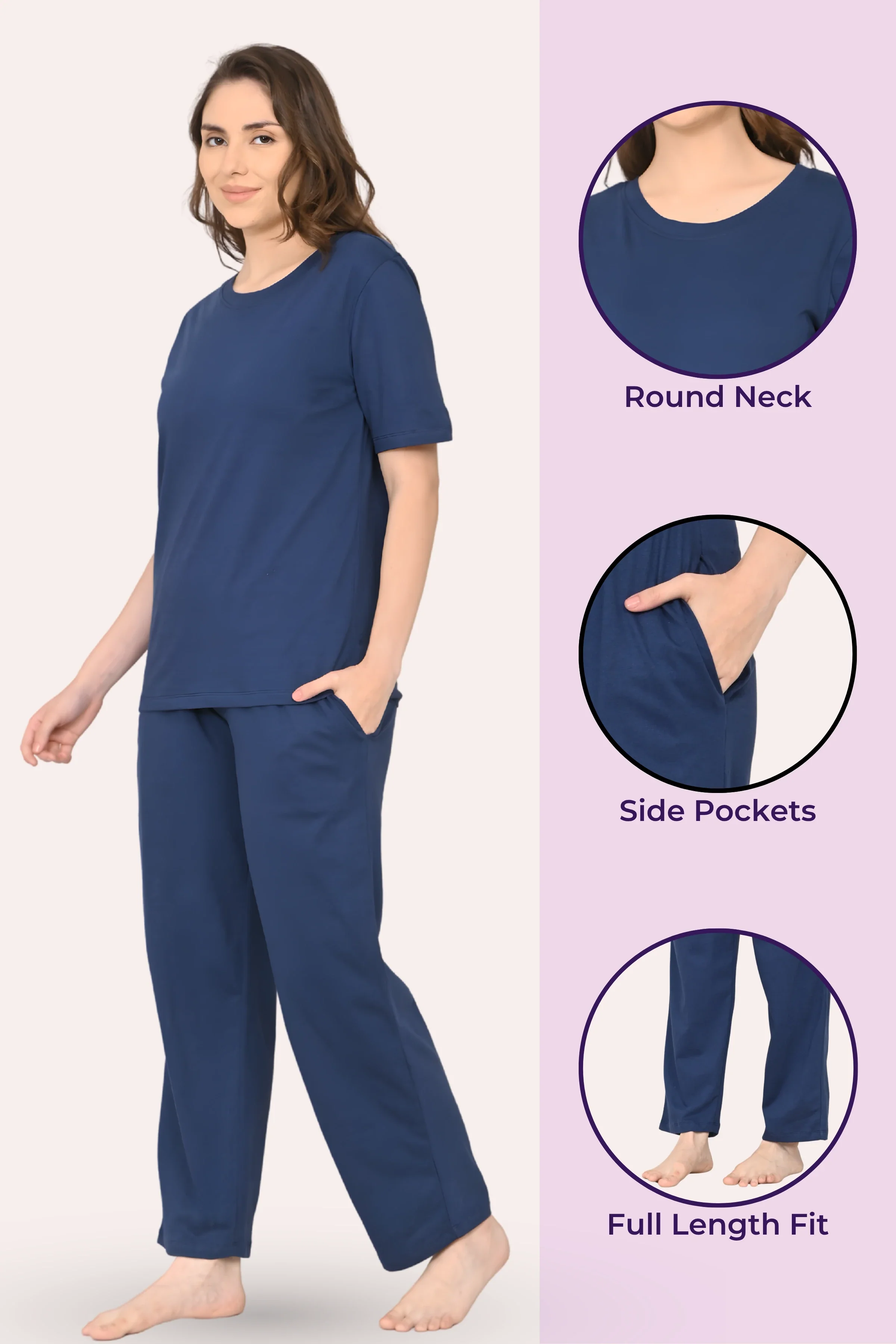 Pyjama Set | T-shirt & Pyjama | Cotton Blend | Relaxed Fit | Elasticated Waistband - Image 2