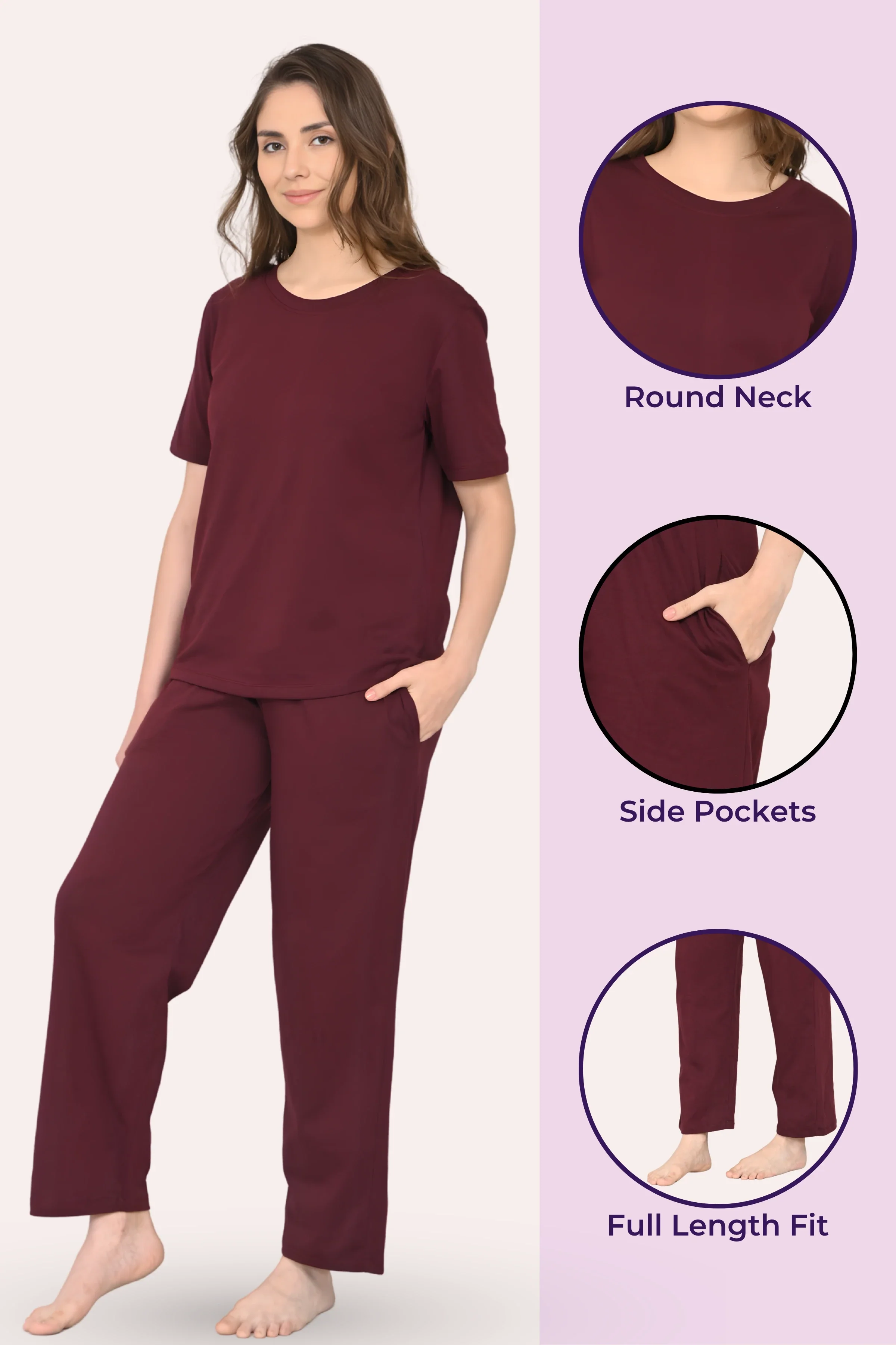 Pyjama Set | T-shirt & Pyjama | Cotton Blend | Relaxed Fit | Elasticated Waistband - Image 2