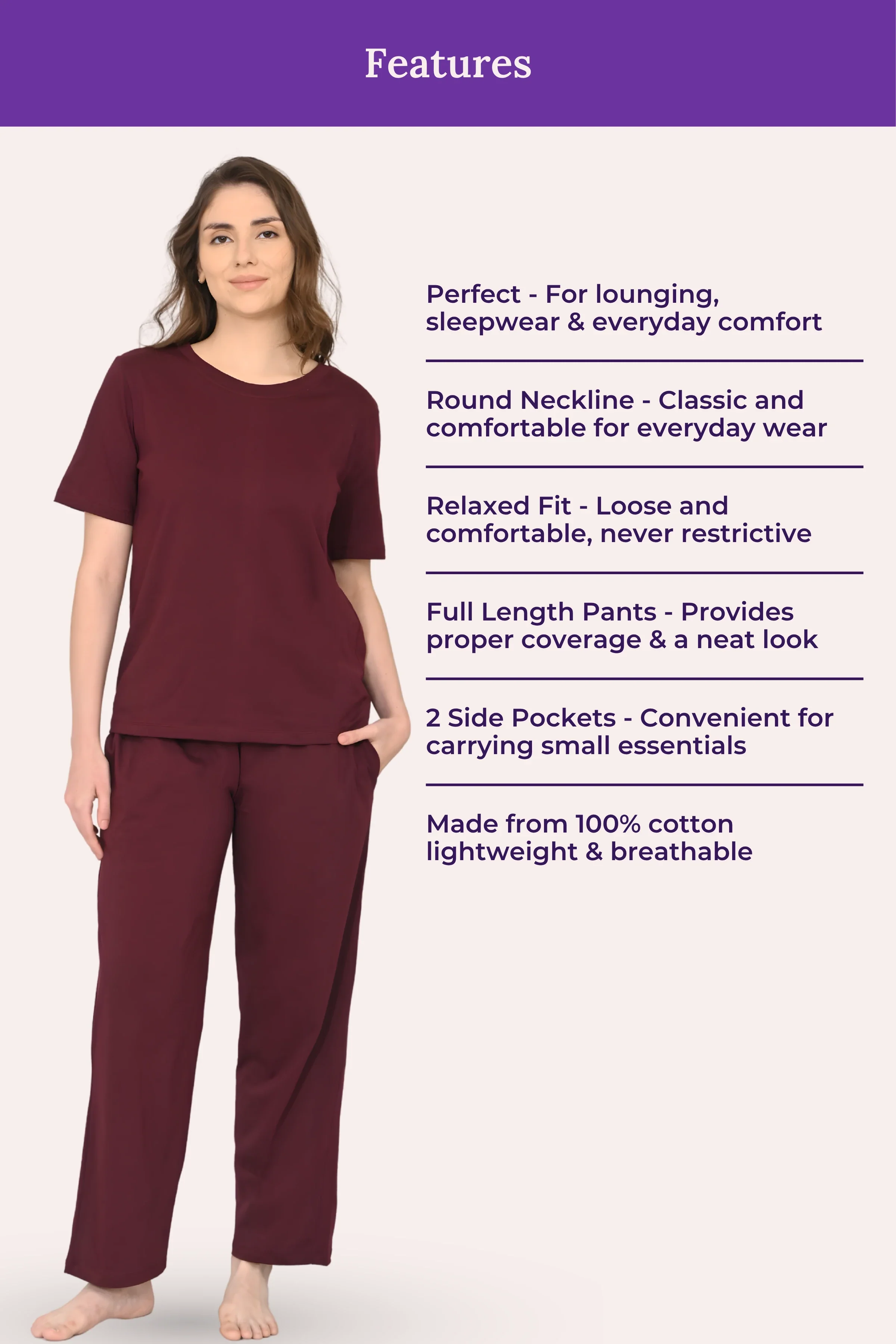 Pyjama Set | T-shirt & Pyjama | Cotton Blend | Relaxed Fit | Elasticated Waistband - Image 4