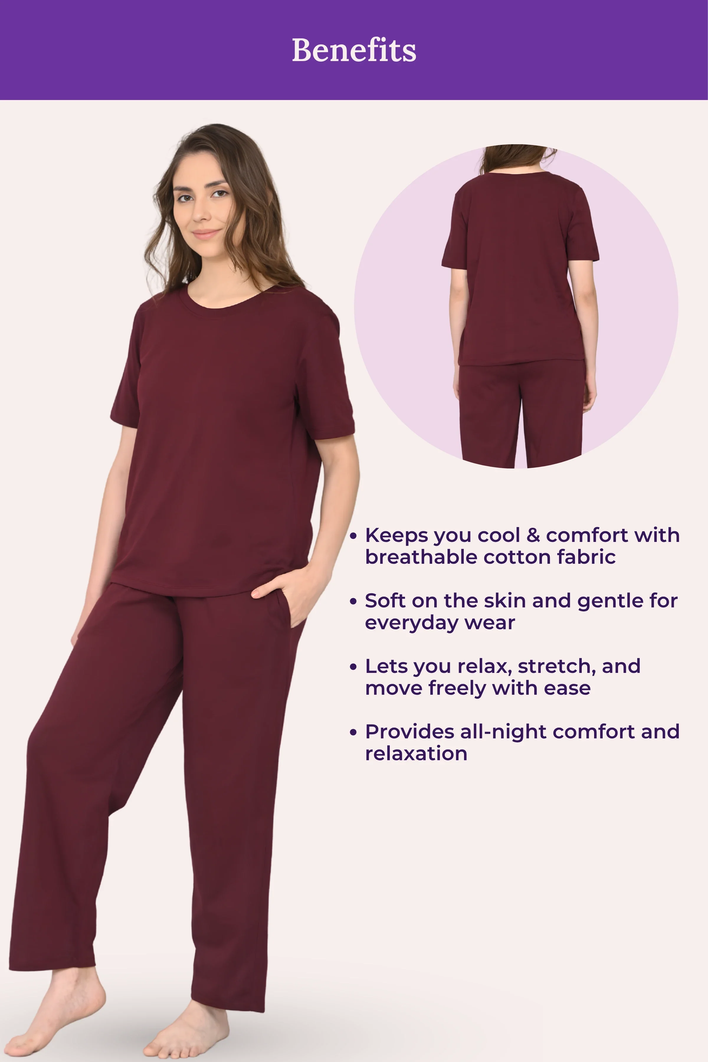 Pyjama Set | T-shirt & Pyjama | Cotton Blend | Relaxed Fit | Elasticated Waistband - Image 5